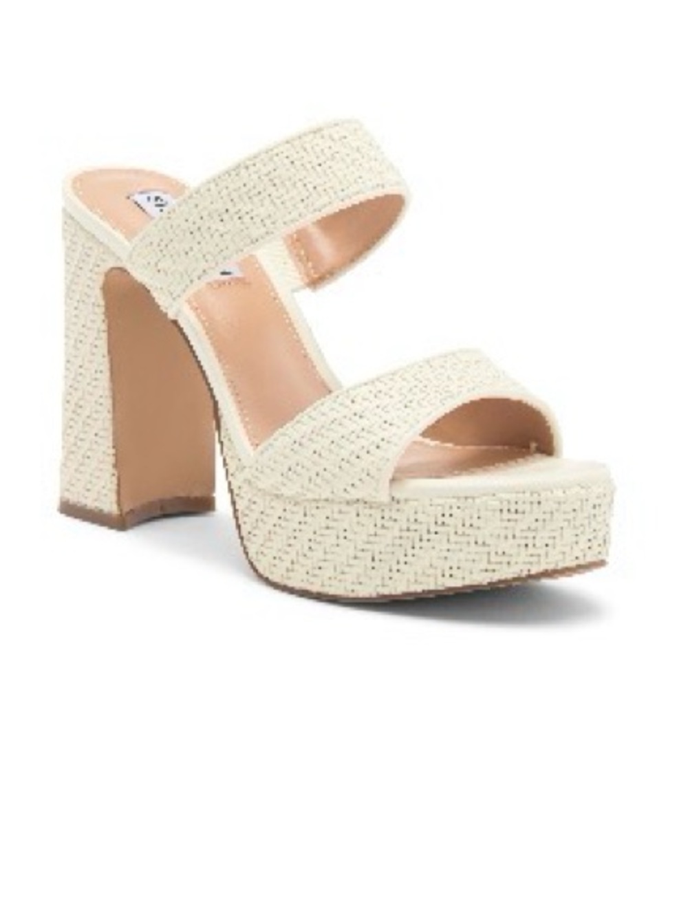 Steve Madden “Stance” Cream Woven Slip On Platform Sandal Various Sizes - Picture 2 of 14